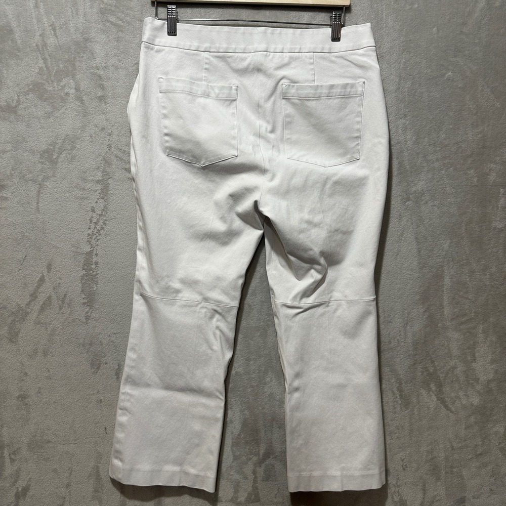Spanx Womens XL White Stretch Twill Cropped Flare Ankle Pants Pull On Slimming - Picture 2 of 7
